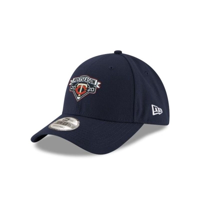 Blue Minnesota Twins Hat - New Era MLB Postseason Locker Room 9FORTY Adjustable Caps USA9056831